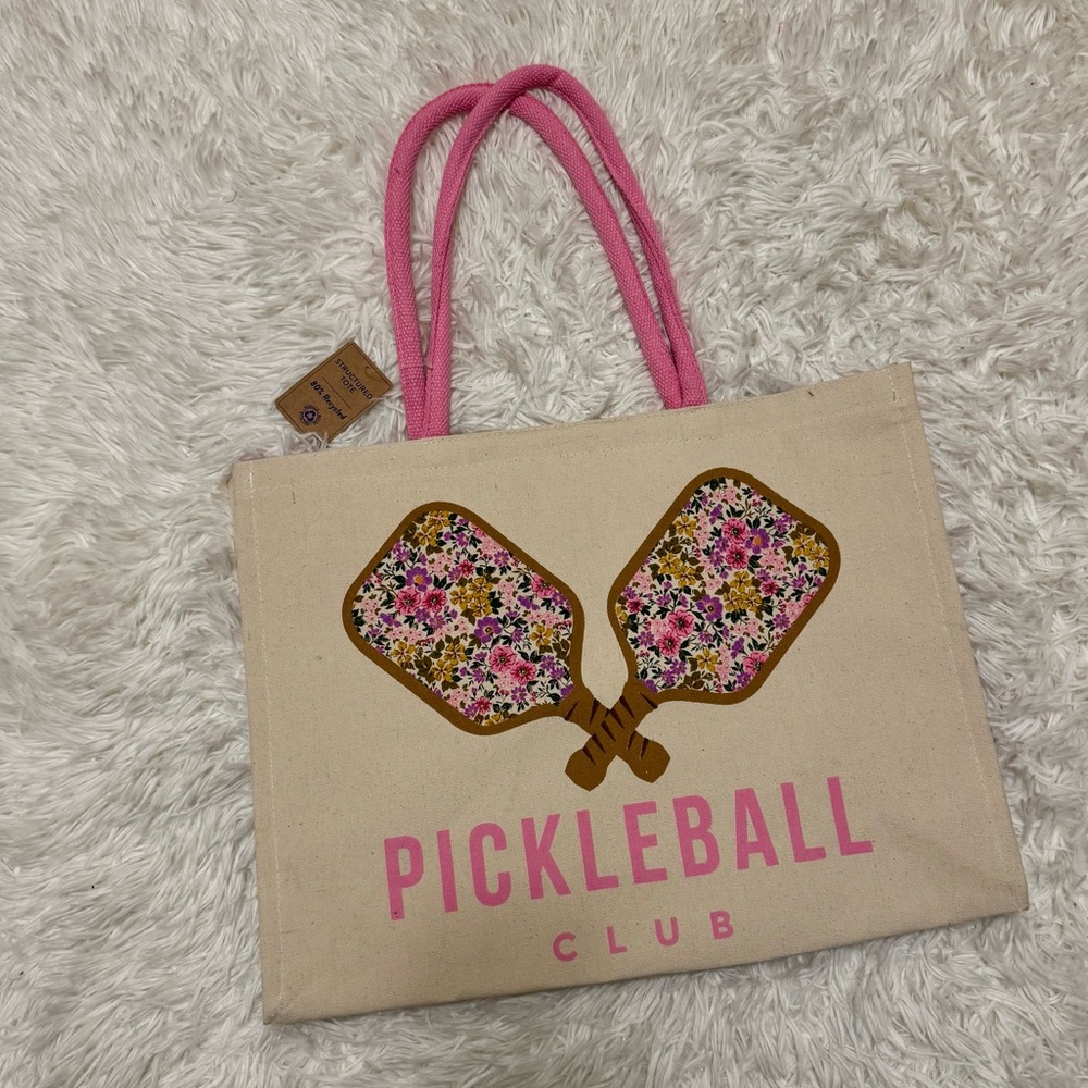 Eccolo Pickleball Tote Bag Pink Handles Pickleball Bag Pickleball Paddle Bag